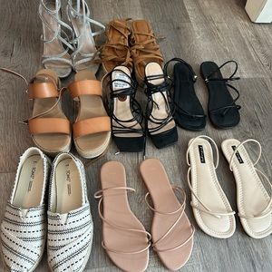 Lot of sandals and heels sizes 8-8.5